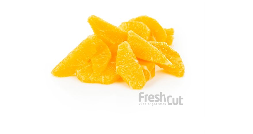 Appelsin kuttet i biter
